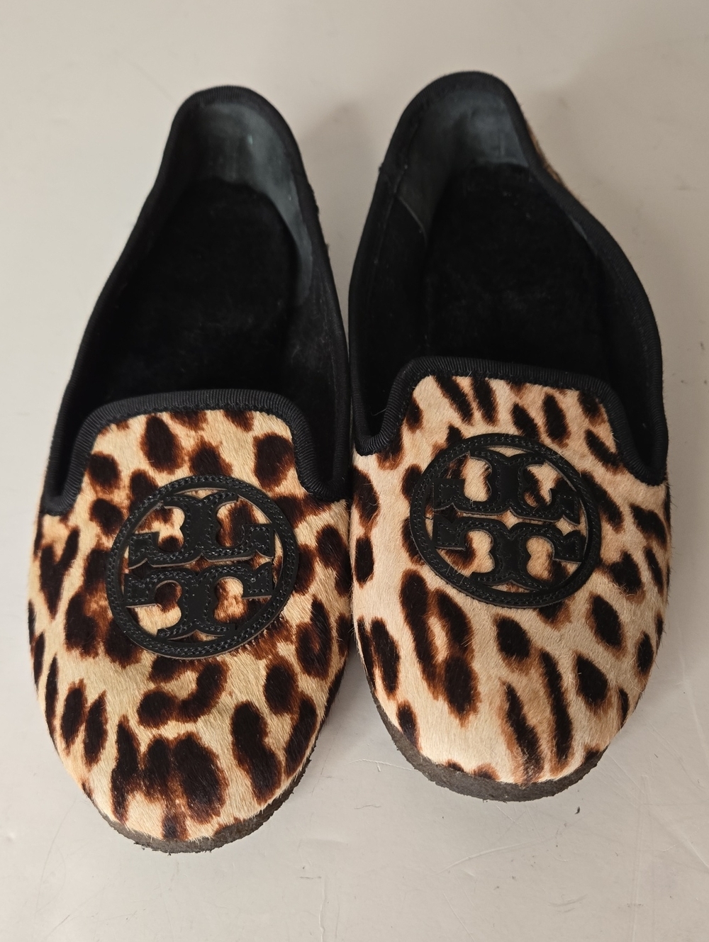 Tory Burch Billy Leopard Slipper with Rubber Sole Flats Size 8